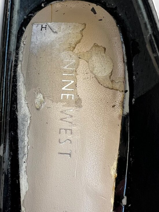 Nine West Black Patent Leather Pumps Pointed Toe Y2K Soft Grunge Polished 8.5 - Picture 10 of 12